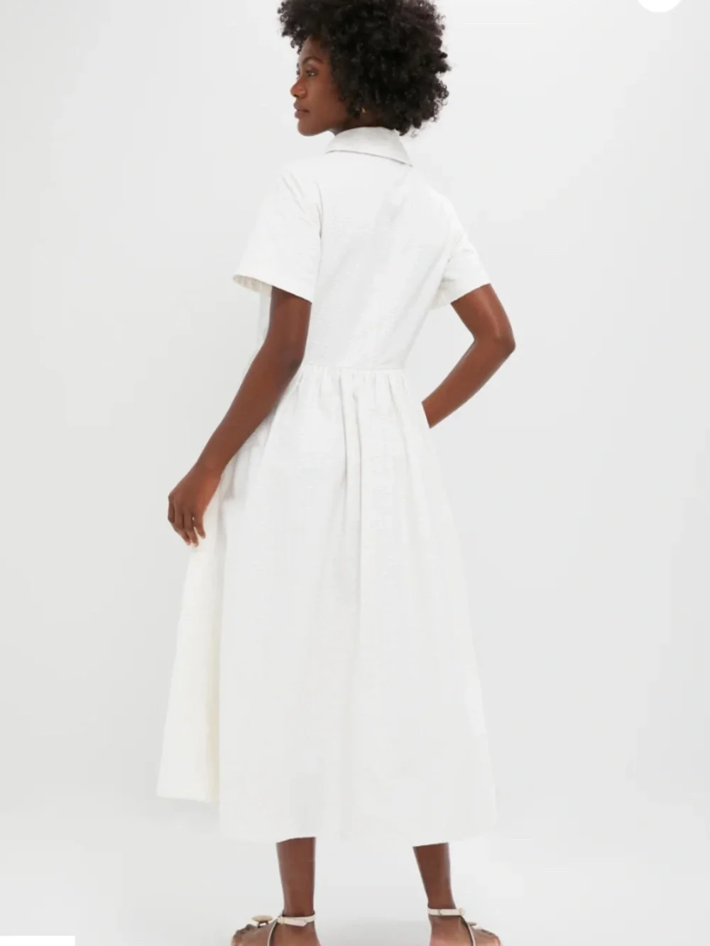 Tuckernuck White Seersucker Shawl Collar Adelaide Dress NWT - Picture 2 of 6
